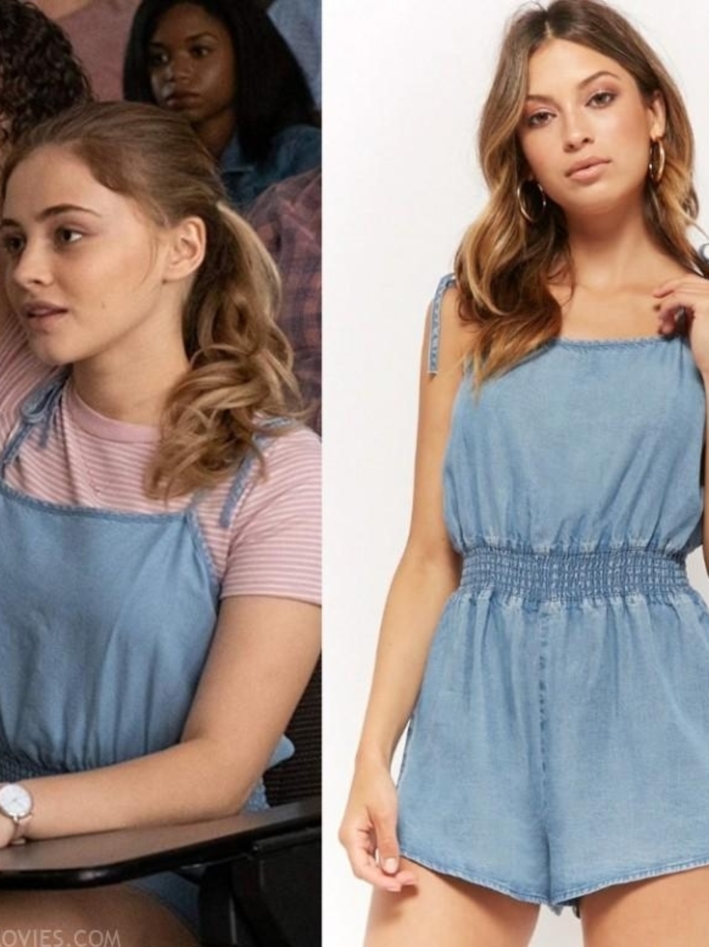 5/1/5. ASO SA Tessa Young Light Blue Tie-Shoulder  Romper